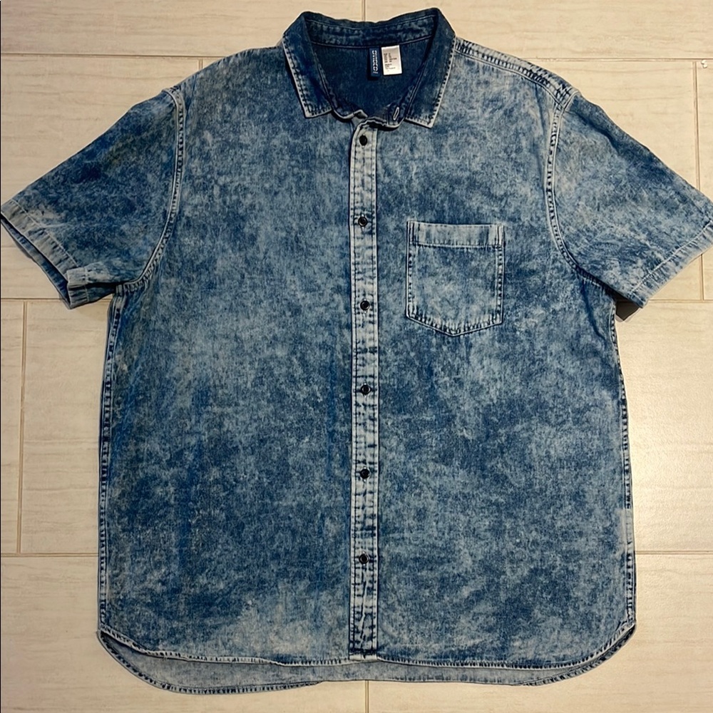 H&M Blue Casual Button Down Shirt